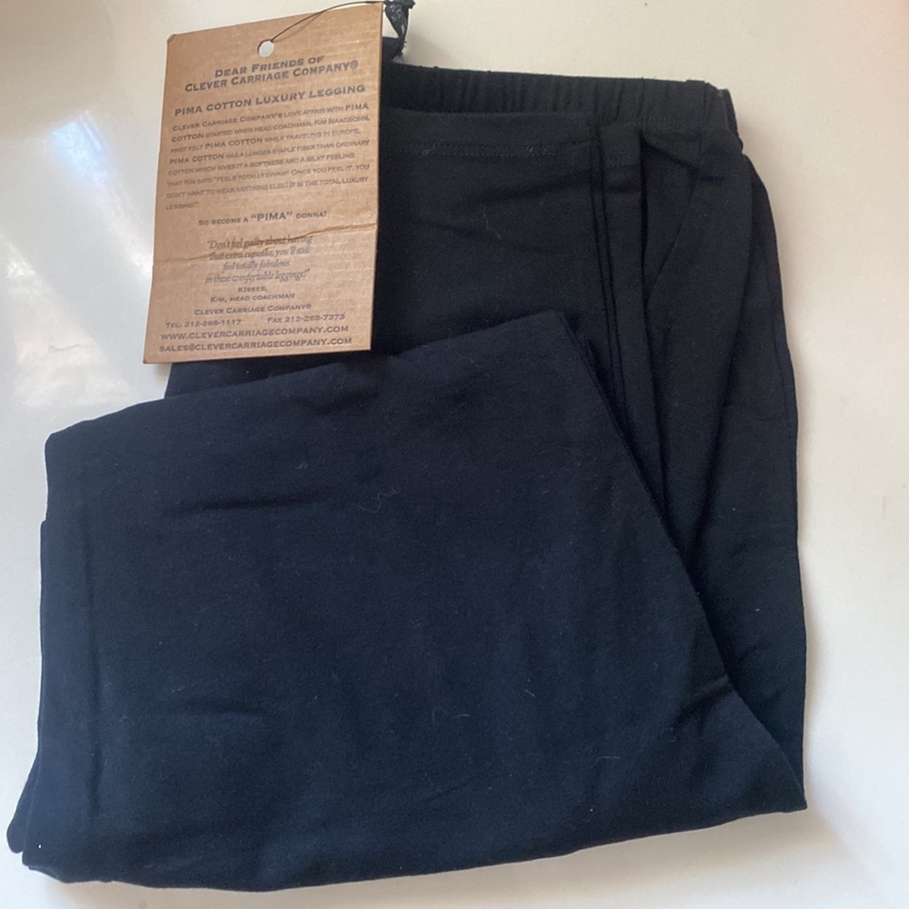 NWT Clever Carriage Pima Cotton Luxury Leggings Size M